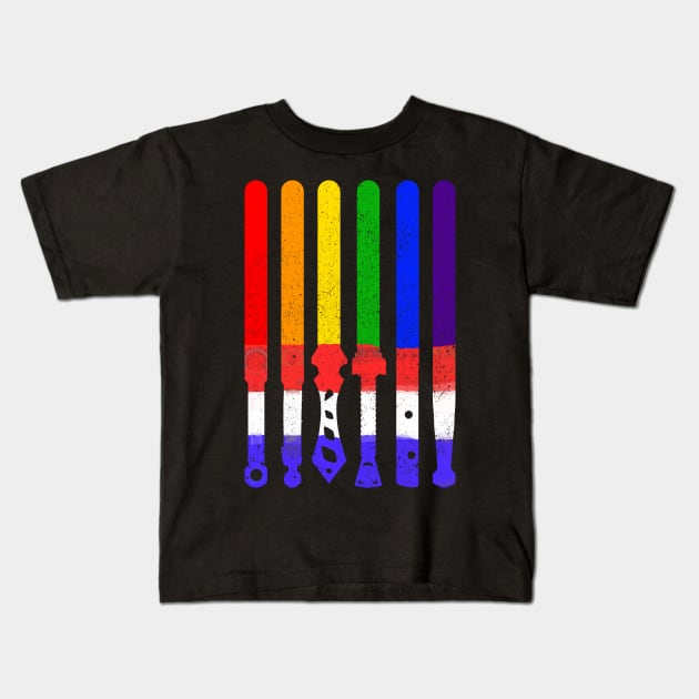 LGBT Gift LGBTQ Gift-LGBT Flag-DressedForDuty Kids T-Shirt by Artistic Design